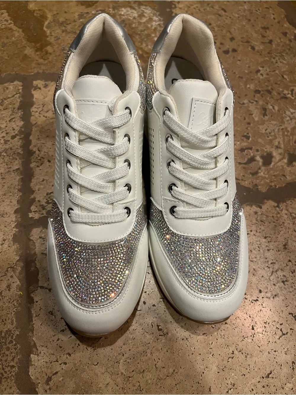 White Glitter Women's Sneakers